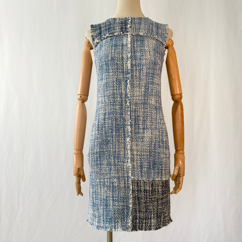 AKRIS Blue Tweed Dress