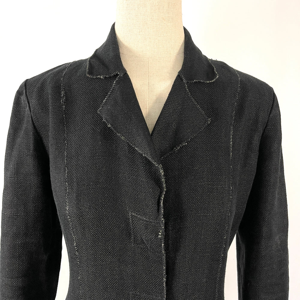 BALMAIN - BALMAIN Black Linen Women's Blazer - AVVIIVVA.COM