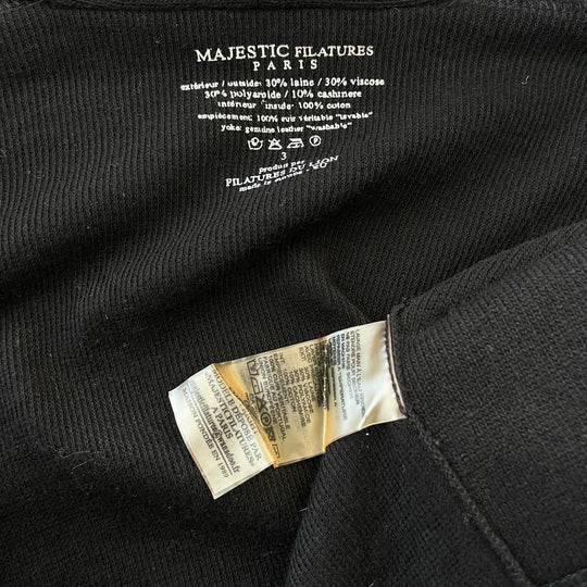 MAJESTIC FILATURES - MAJESTIC FILATURES Cardigan With Leather Sleeves - AVVIIVVA.COM