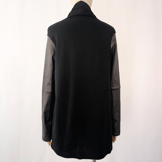 MAJESTIC FILATURES - MAJESTIC FILATURES Cardigan With Leather Sleeves - AVVIIVVA.COM