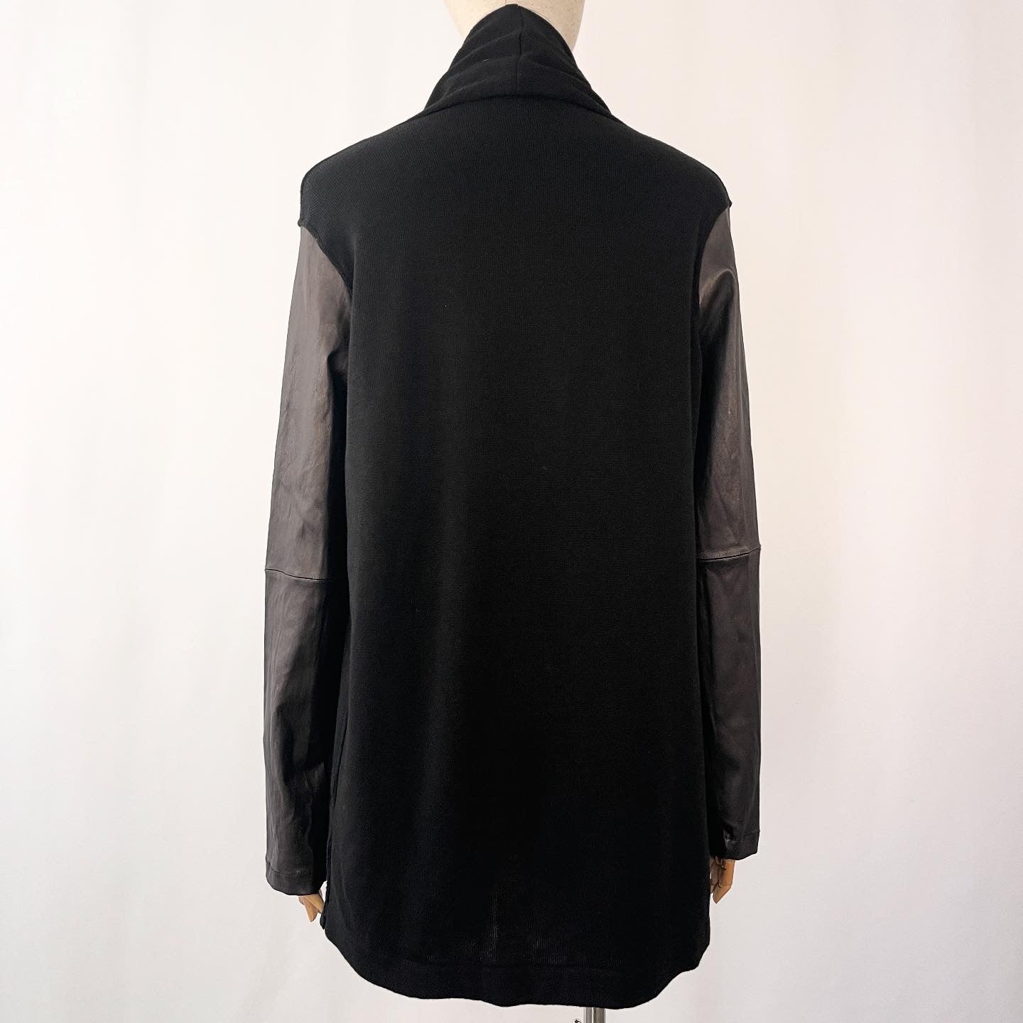 MAJESTIC FILATURES Cardigan With Leather Sleeves