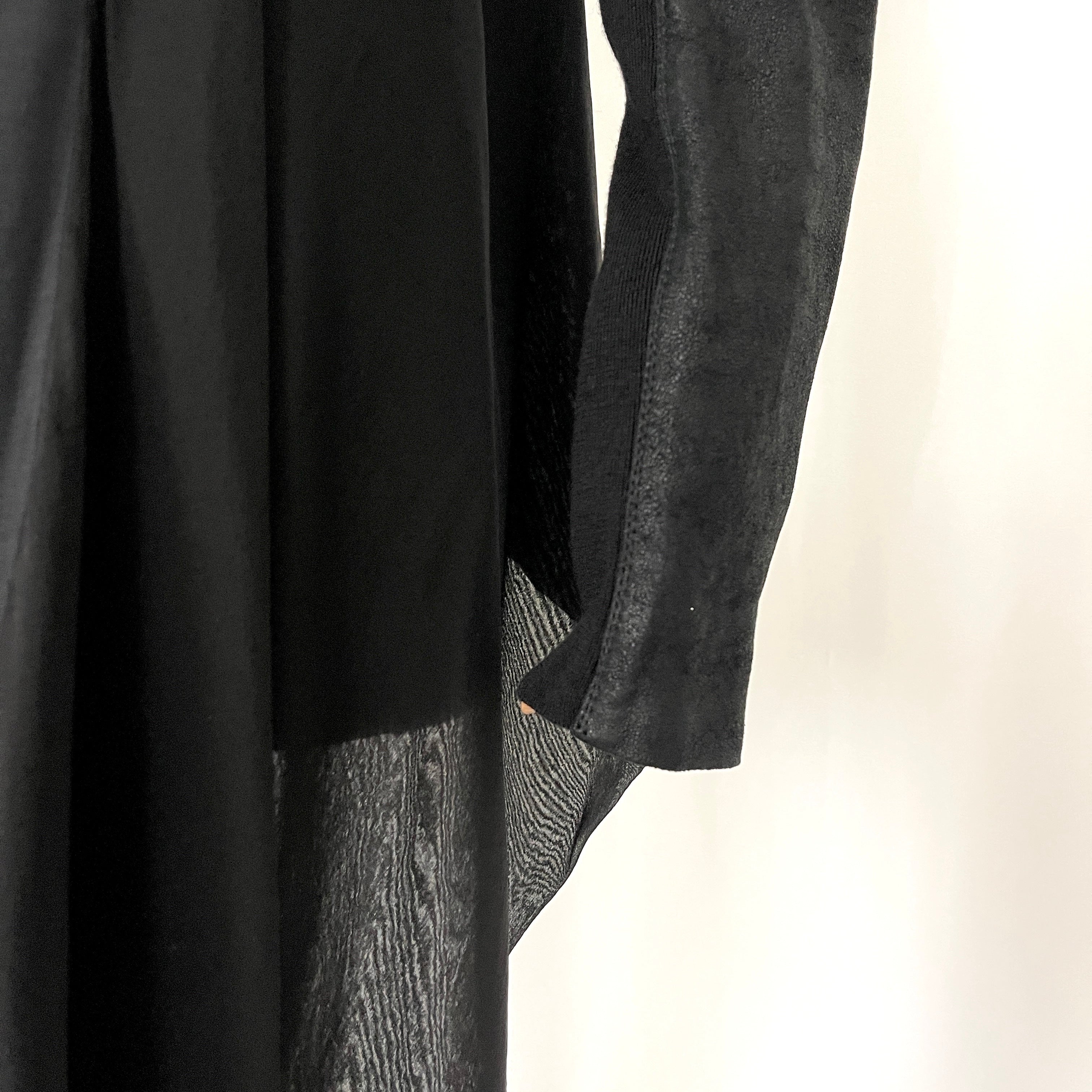 RICK OWENS Leather and Silk Cardigan