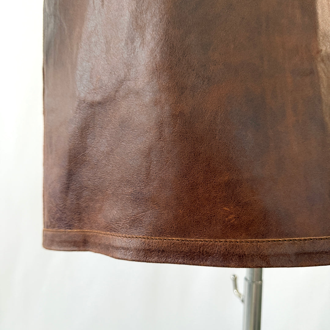 AKRIS Distresses Lamb Nappa Skirt