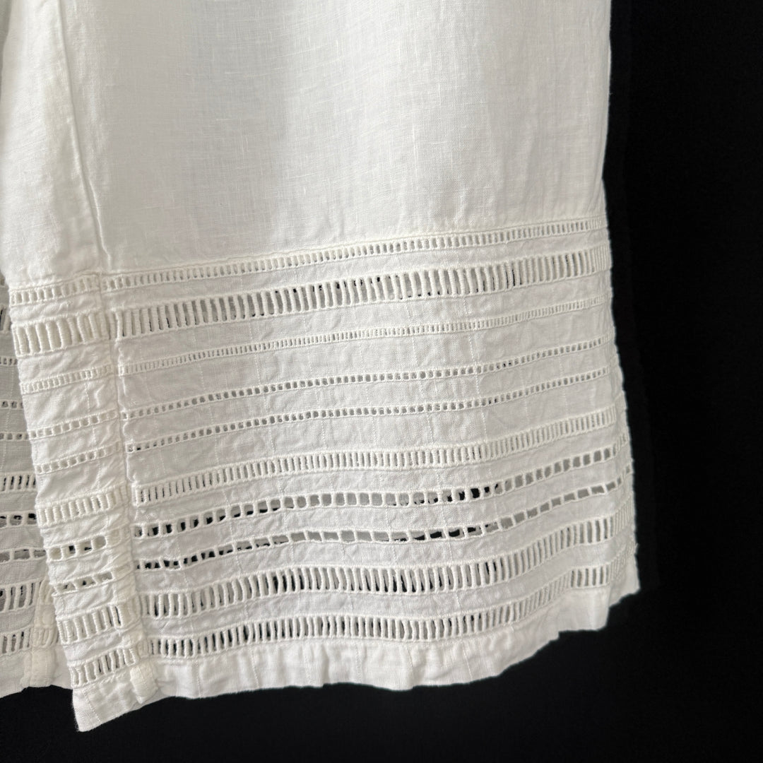 120% LINO White Linen Pants