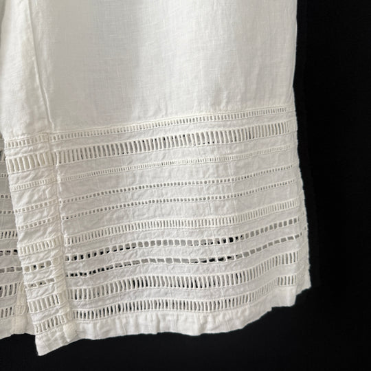 120% LINO White Linen Pants