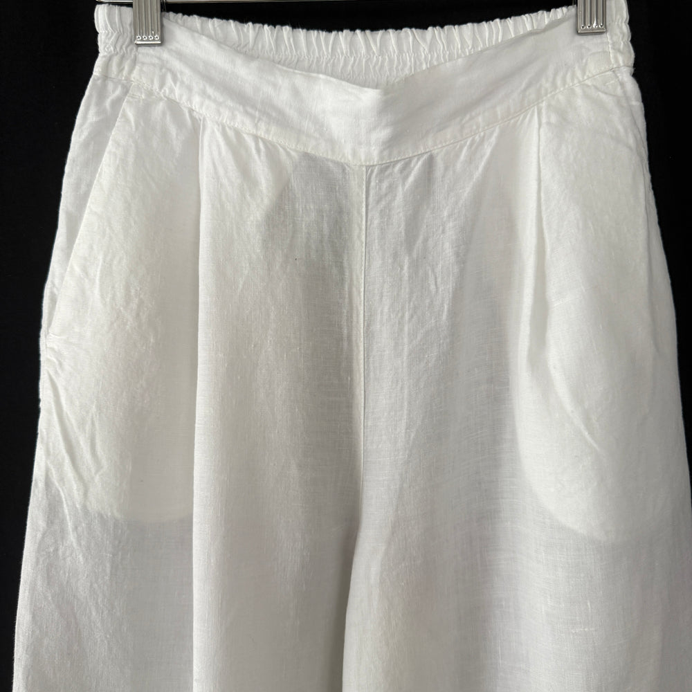 120% LINO White Linen Pants