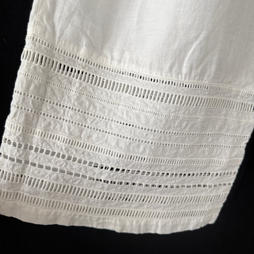 120% LINO White Linen Pants