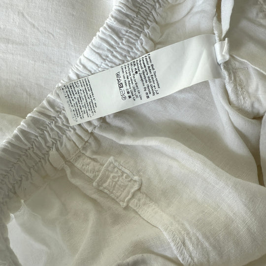 120% LINO White Linen Pants