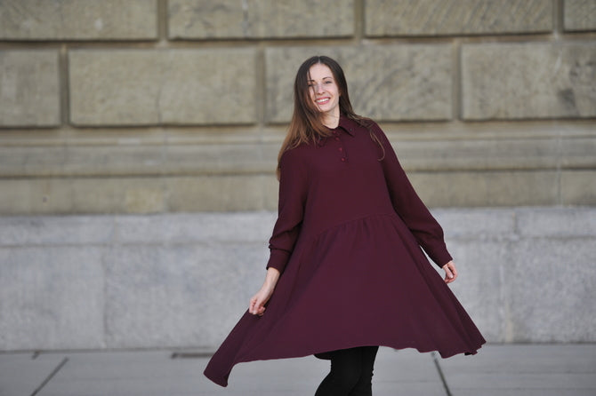 EN SOIE enSoie Zurich "Serge" wool dress