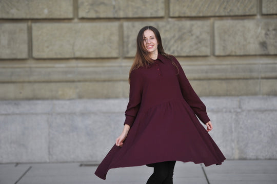 EN SOIE enSoie Zurich "Serge" wool dress
