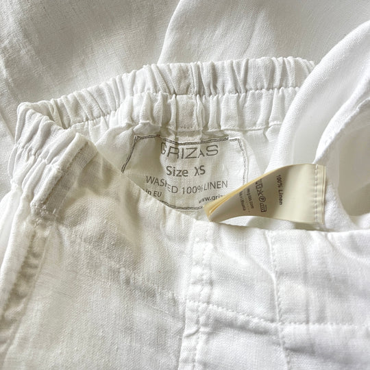 GRIZAS White Linen Pants
