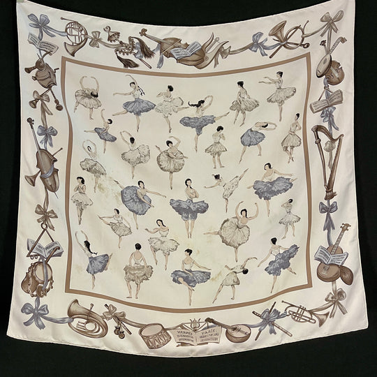 HERMES Vintage Silk Scarf "La Dance" by Jean-Louis Clere