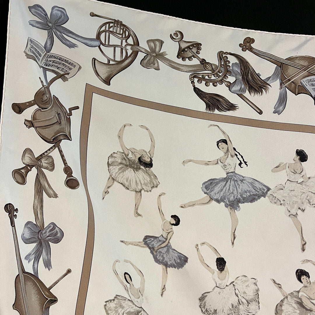 HERMES Vintage Silk Scarf "La Dance" by Jean-Louis Clere