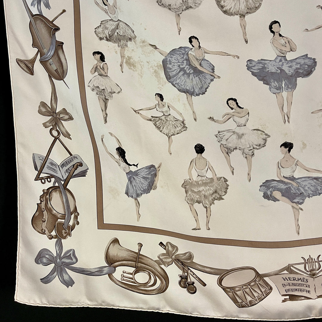 HERMES Vintage Silk Scarf "La Dance" by Jean-Louis Clere