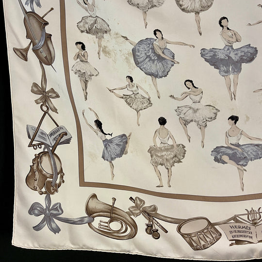 HERMES Vintage Silk Scarf "La Dance" by Jean-Louis Clere