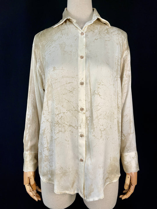 AVANT TOI Marmo Effect Silk Shirt