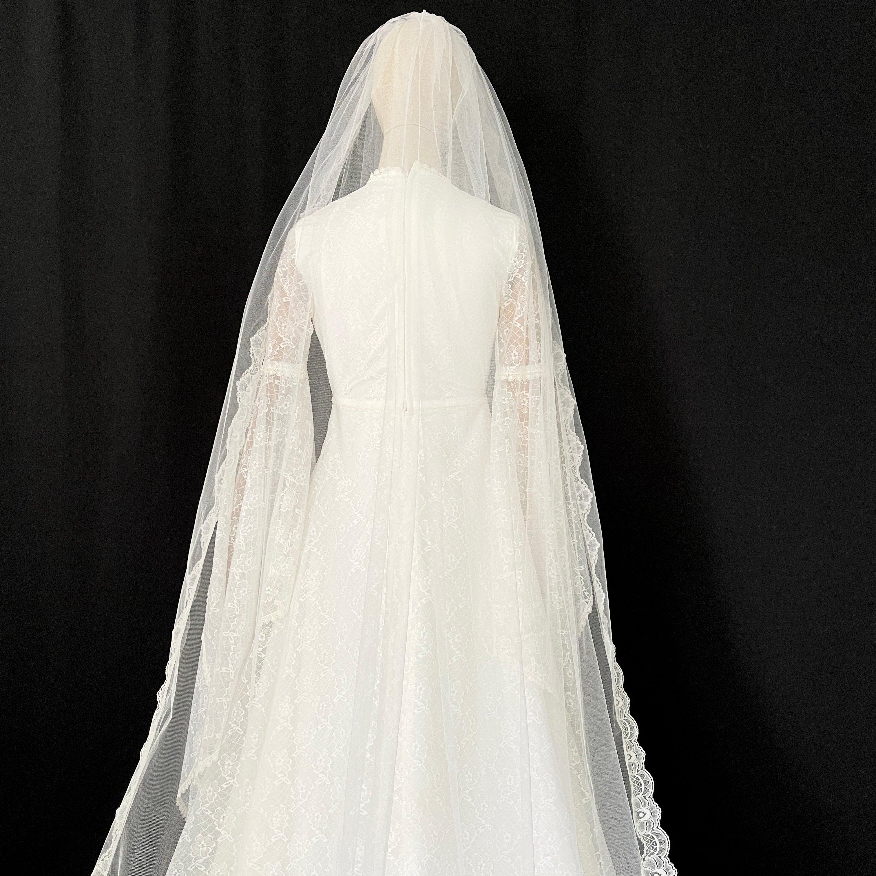 BRITISH Vintage Wedding Dress and Veil