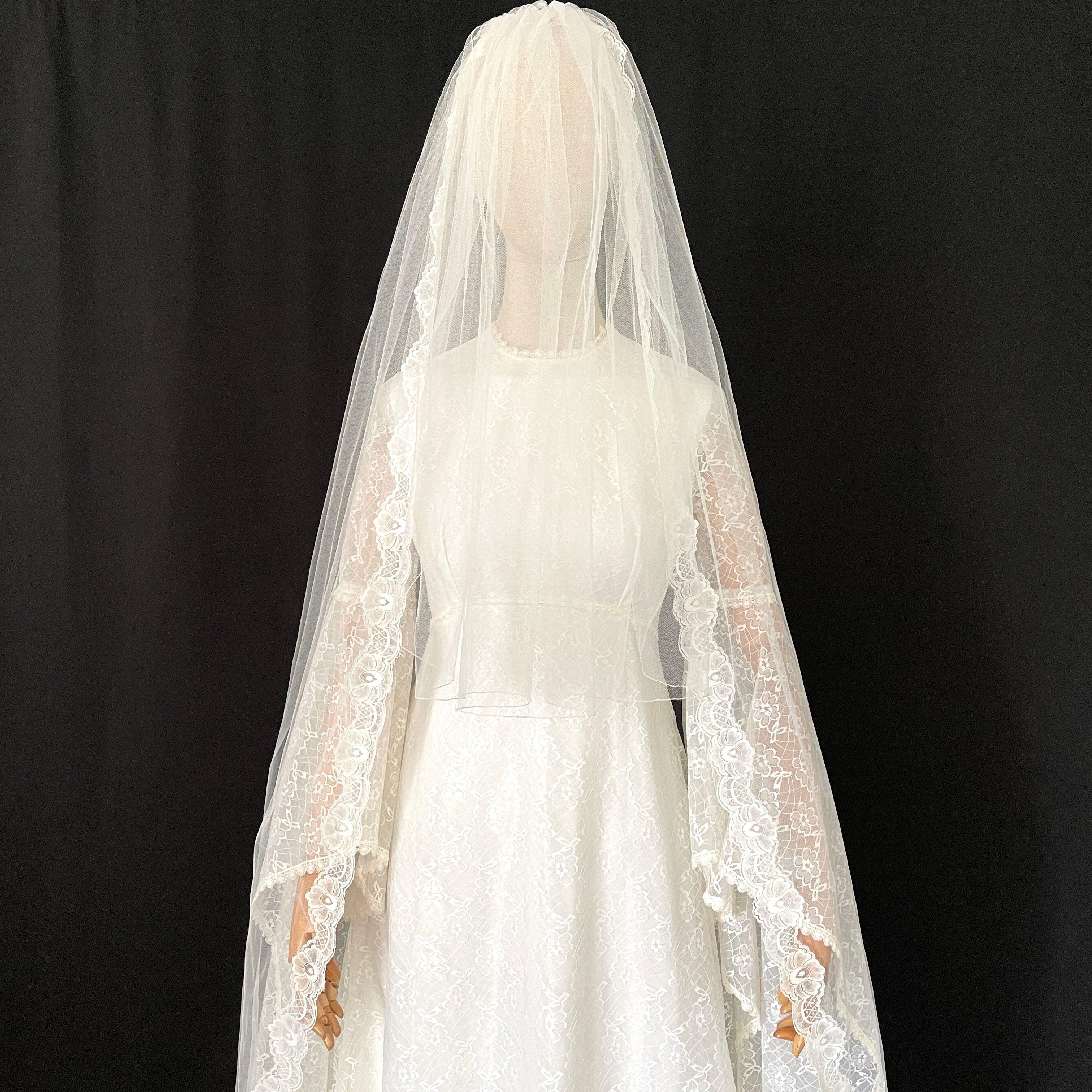 BRITISH Vintage Wedding Dress and Veil