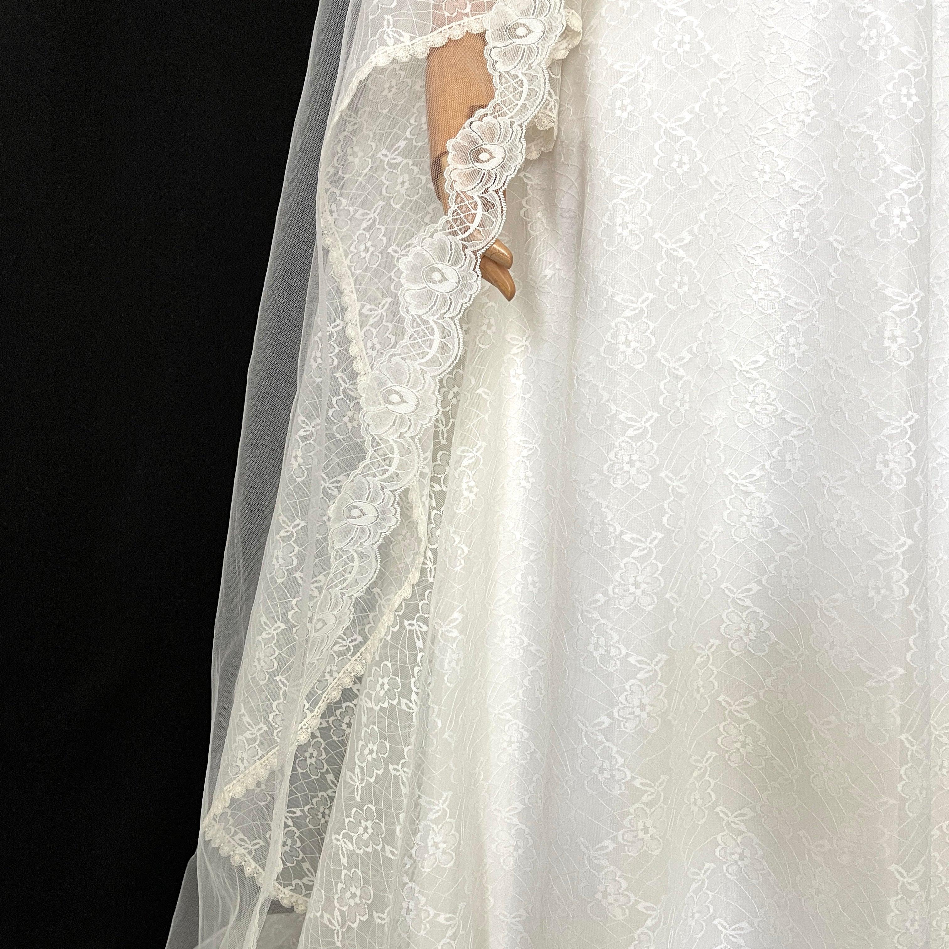 BRITISH Vintage Wedding Dress and Veil