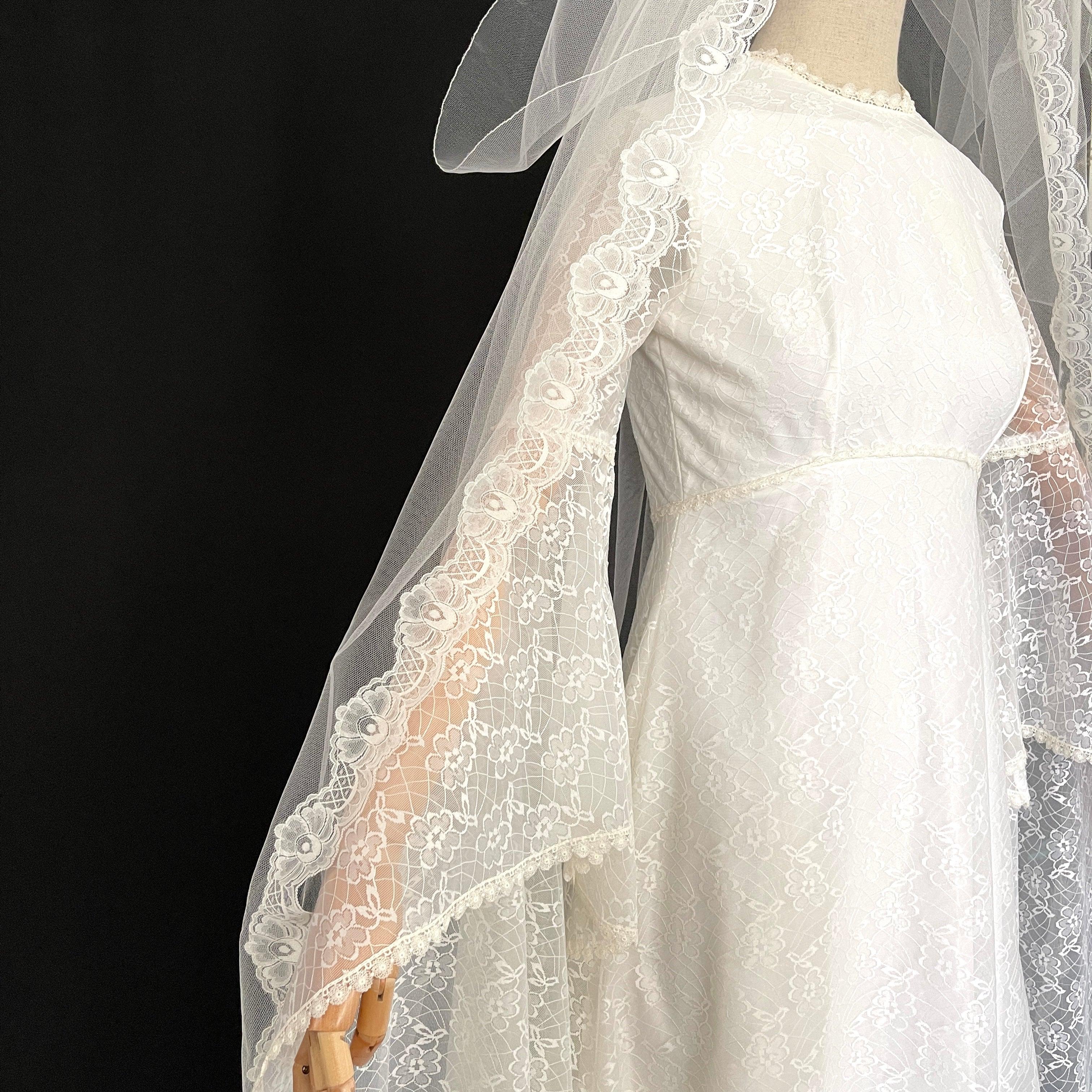 BRITISH Vintage Wedding Dress and Veil