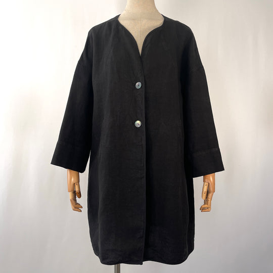 OSKA Black Linen Dress
