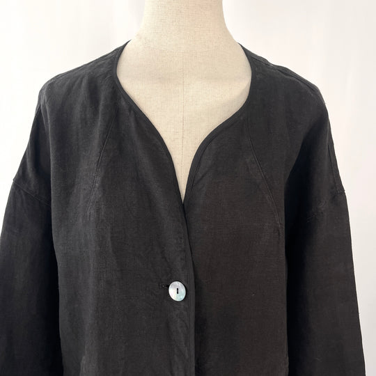 OSKA Black Linen Dress