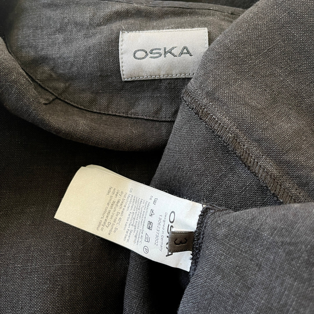 OSKA Black Linen Dress