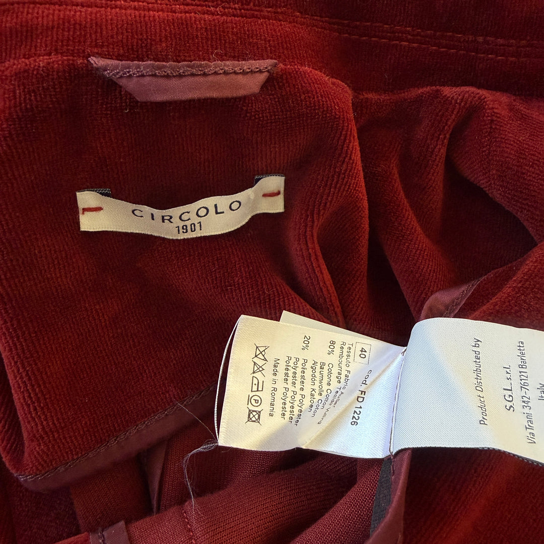 CIRCOLO 1901 Red Velvet Blazer