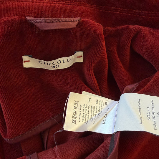 CIRCOLO 1901 Red Velvet Blazer