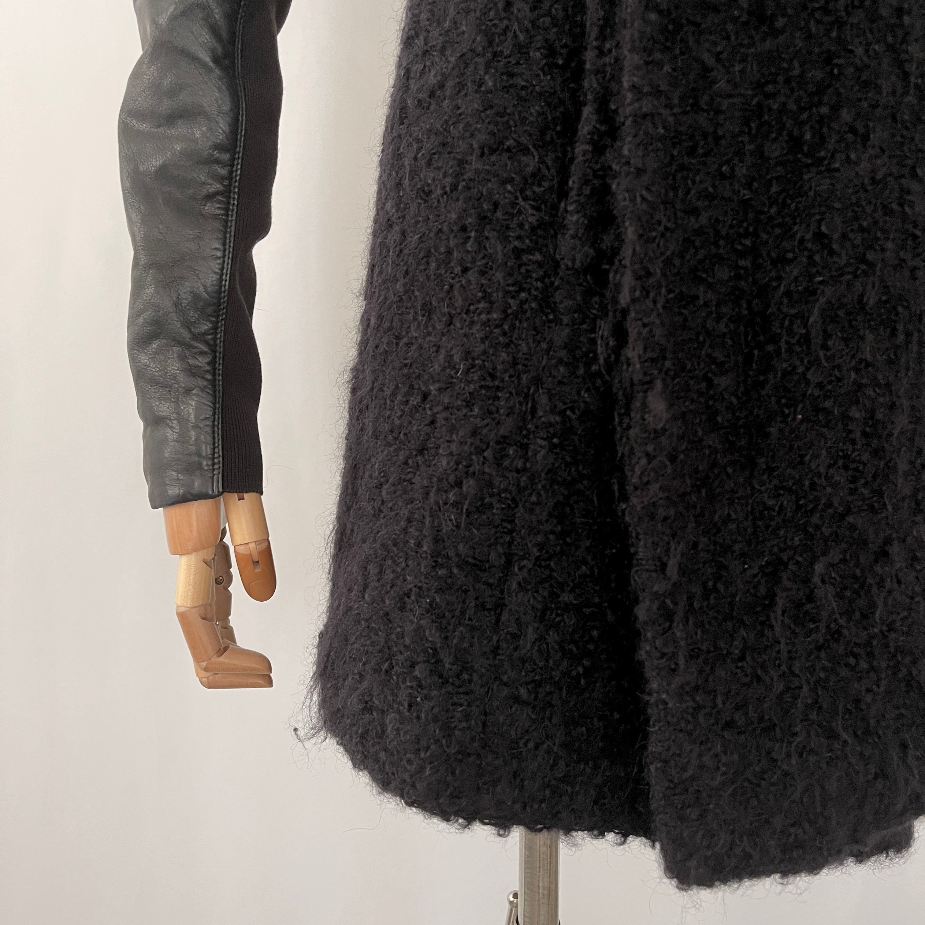 RICK OWENS Wool and Leather Coat