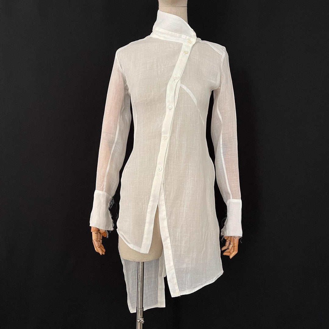 ALEKSANDR MANAMIS - ALEKSANDR MANAMIS Exclusive Asymmetric Shirt - AVVIIVVA.COM