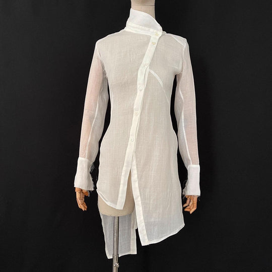 ALEKSANDR MANAMIS - ALEKSANDR MANAMIS Exclusive Asymmetric Shirt - AVVIIVVA.COM