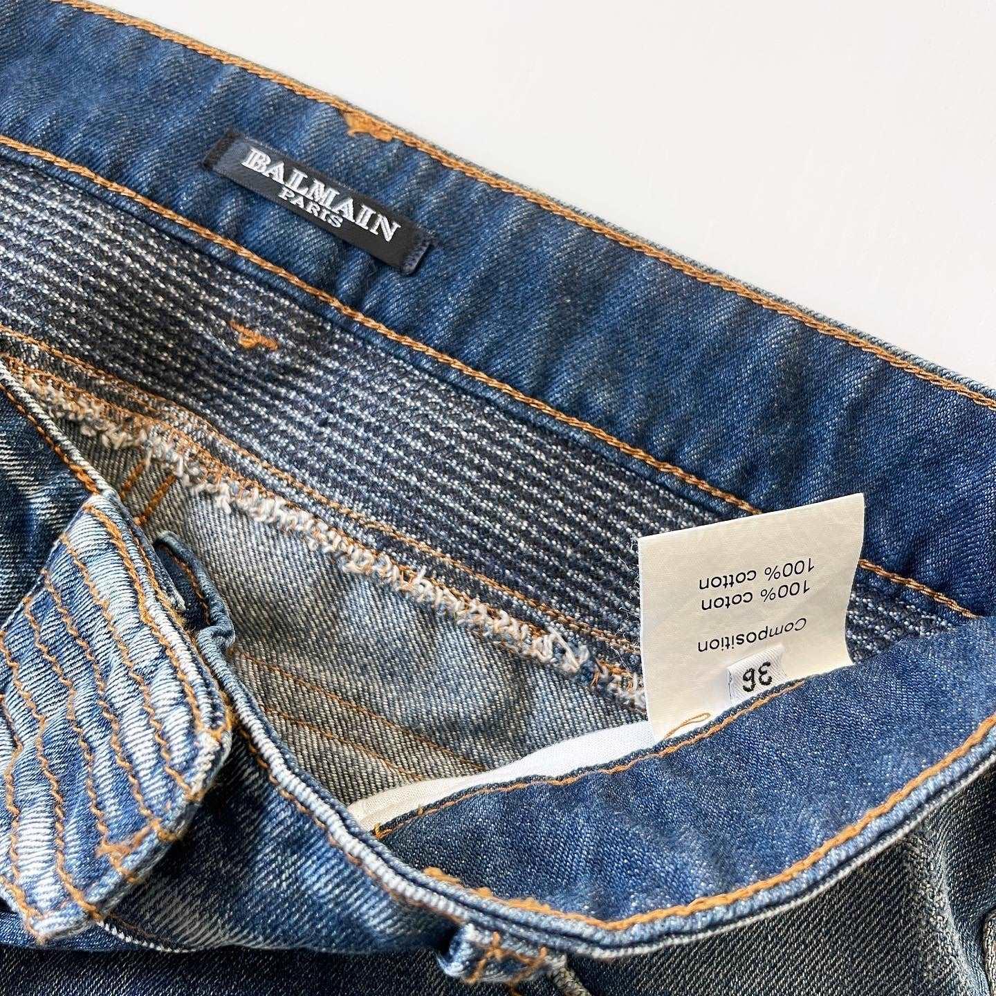 BALMAIN - BALMAIN Distressed Biker Jeans - AVVIIVVA.COM