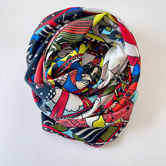 FABRIC FRONTLINE - FABRIC FRONTLINE Hand Painted Silk Scarf - AVVIIVVA.COM
