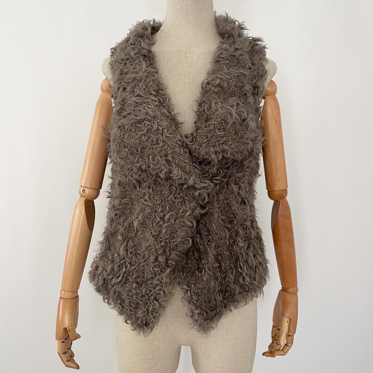 GERARD DAREL - GERARD DAREL Knitted Lamb Fur Sheep Leather Vest - AVVIIVVA.COM