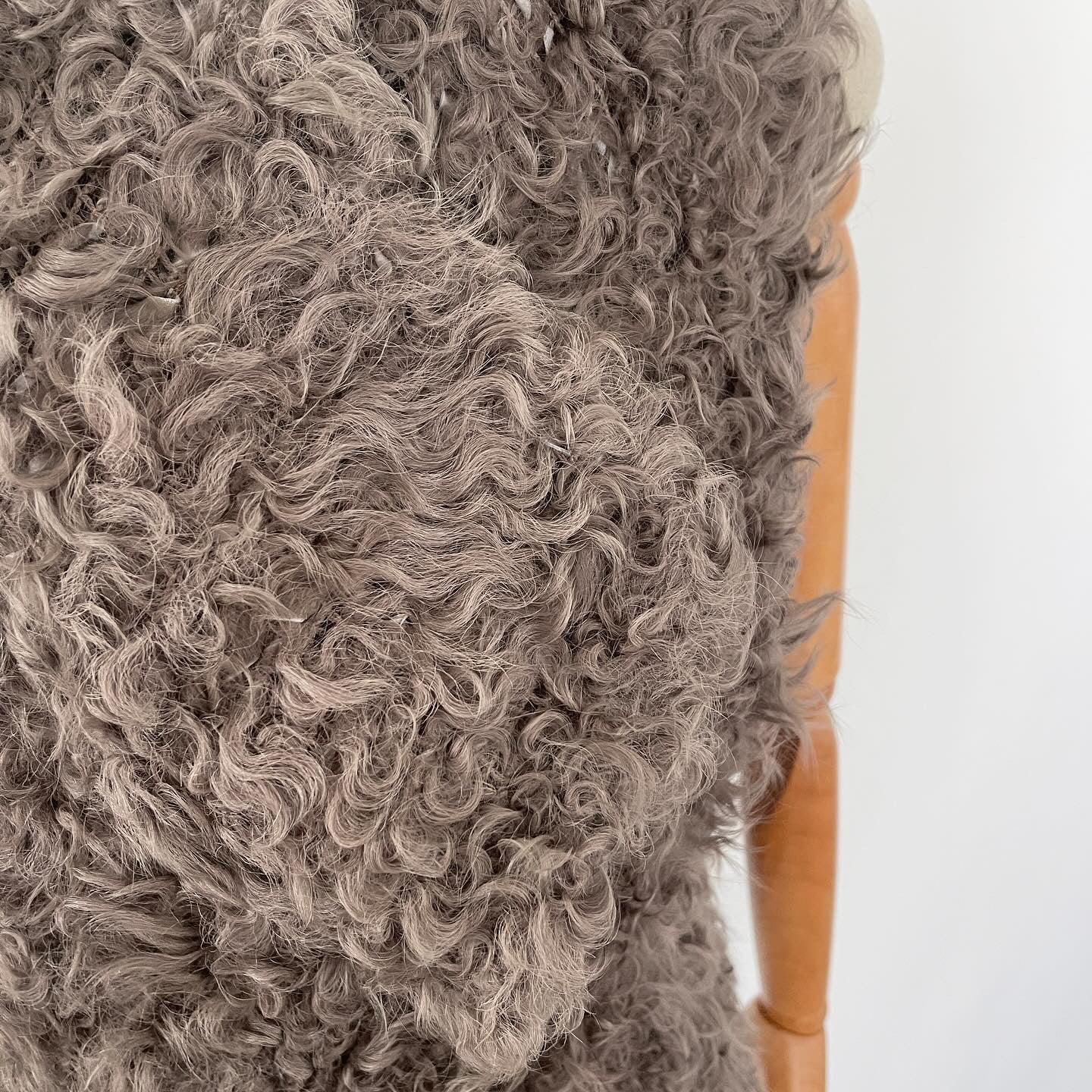 GERARD DAREL - GERARD DAREL Knitted Lamb Fur Sheep Leather Vest - AVVIIVVA.COM