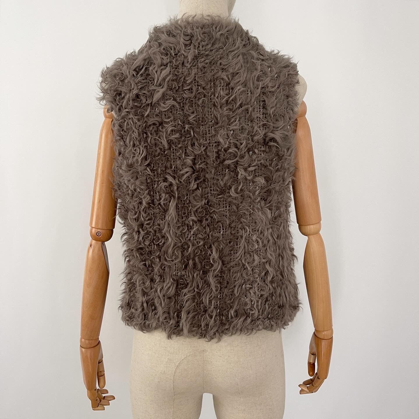 GERARD DAREL - GERARD DAREL Knitted Lamb Fur Sheep Leather Vest - AVVIIVVA.COM