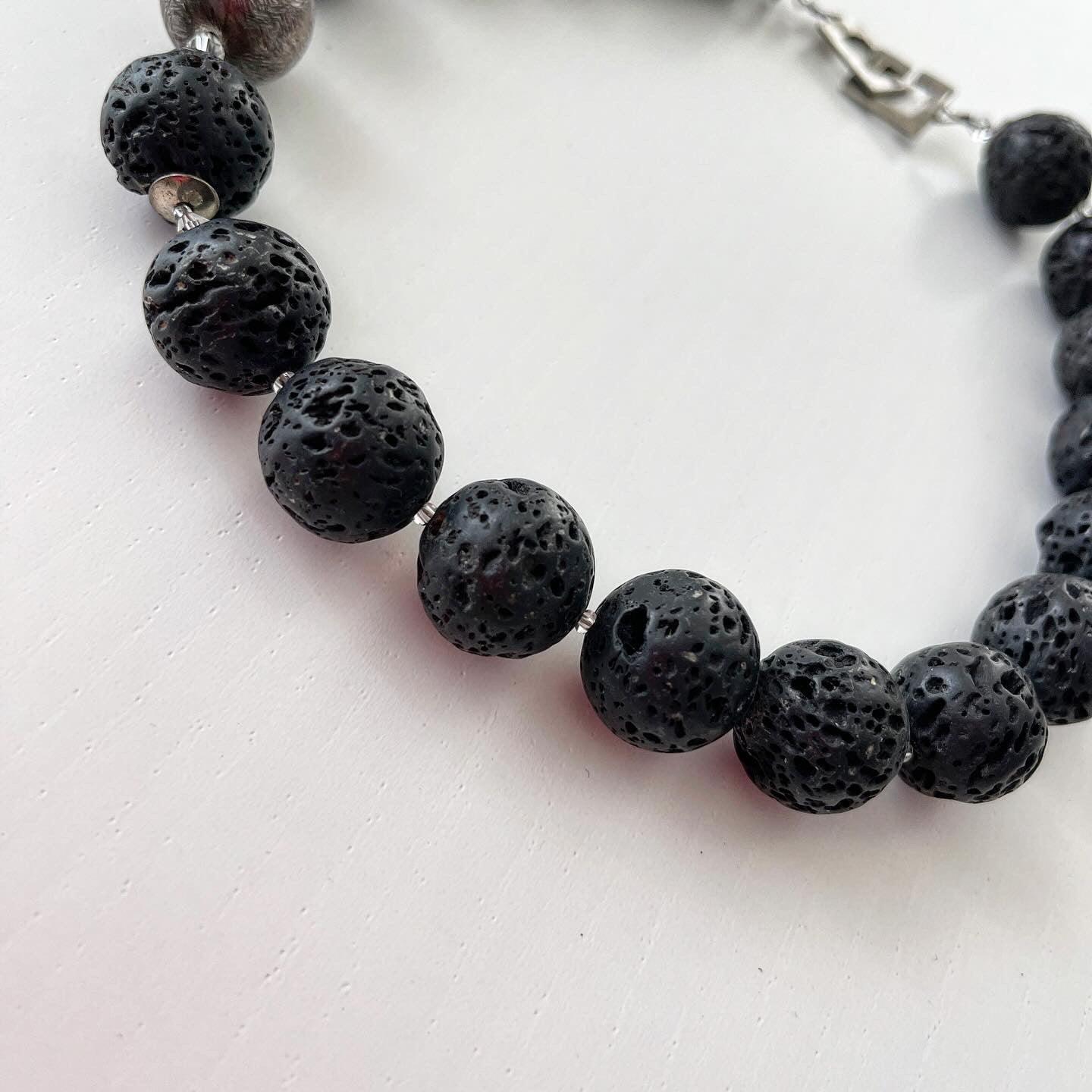 LAVA STONE + SILVER - LAVA STONE + SILVER Necklace - AVVIIVVA.COM