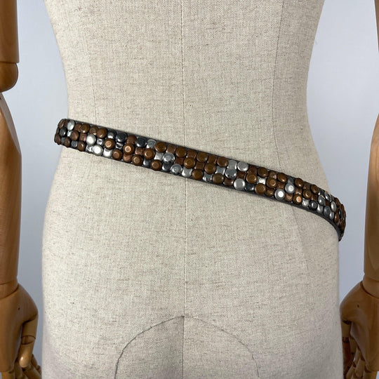 Leather Belt - Leather Belt With Studs - AVVIIVVA.COM