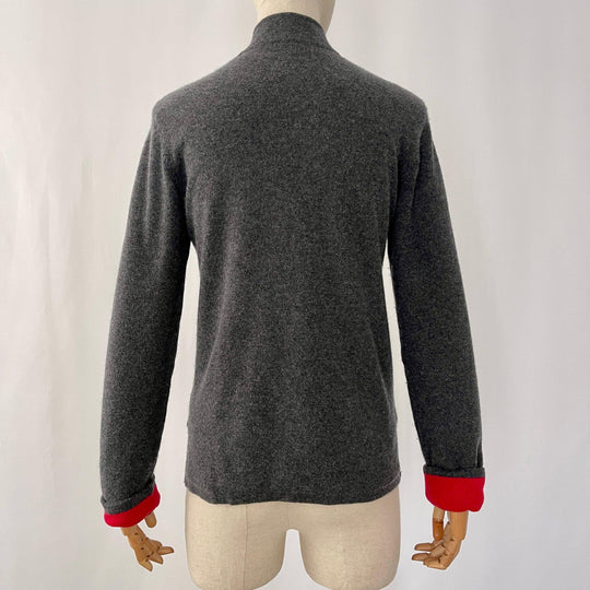 SHANGHAI TANG - SHANGHAI TANG Reversible Cashmere Cardigan with Jade - AVVIIVVA.COM