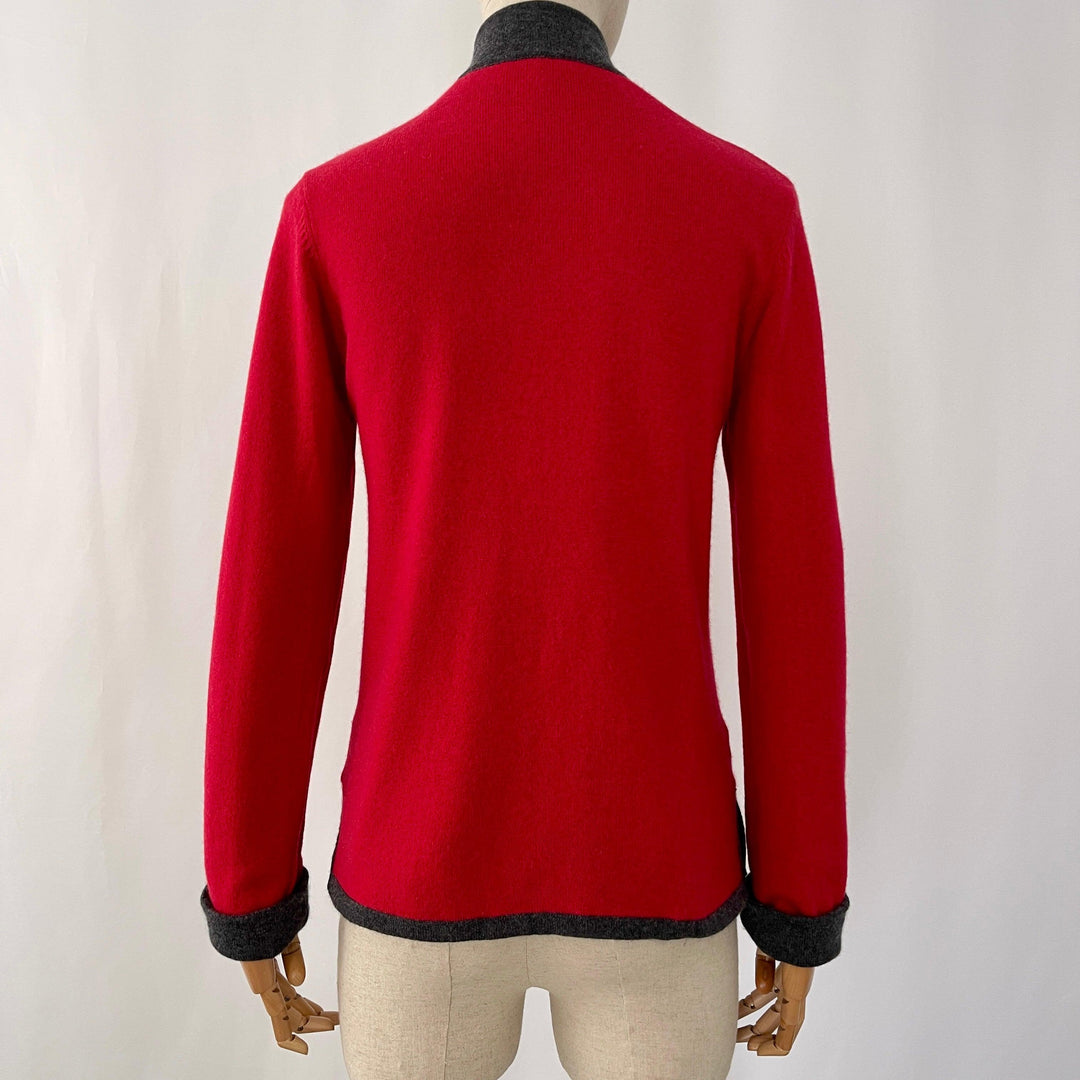 SHANGHAI TANG - SHANGHAI TANG Reversible Cashmere Cardigan with Jade - AVVIIVVA.COM