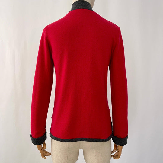 SHANGHAI TANG - SHANGHAI TANG Reversible Cashmere Cardigan with Jade - AVVIIVVA.COM