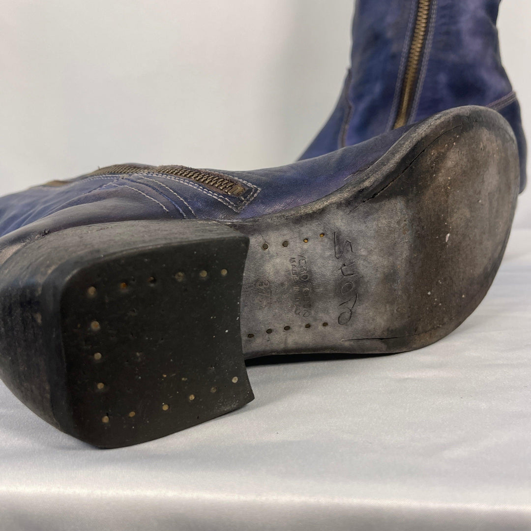 SHOTO - SHOTO Blue Leather Boots - AVVIIVVA.COM