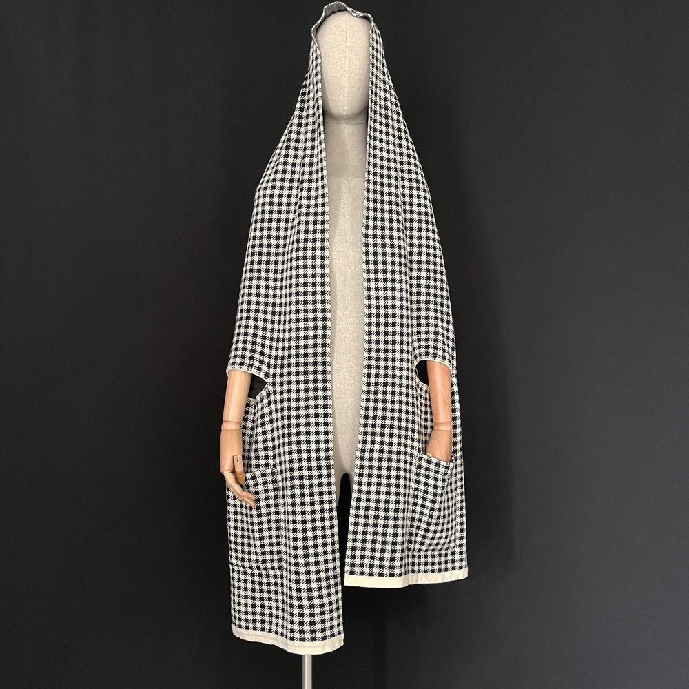 YOHJI YAMAMOTO - YOHJI YAMAMOTO Archive 2003 Houndstooth runway transformer scarf - AVVIIVVA.COM