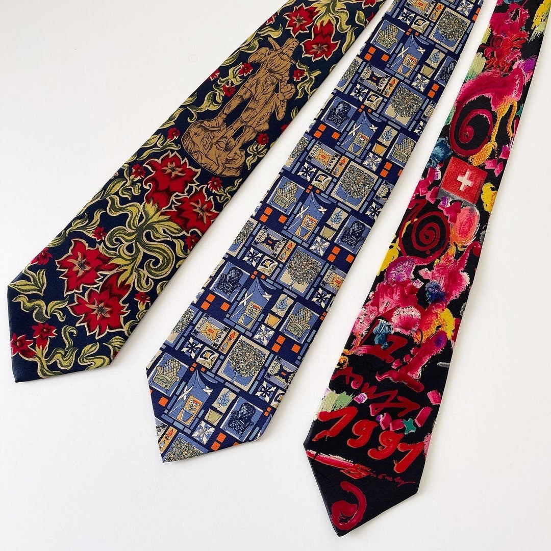FABRIC FRONTLINE - SET OF THE SILK HAND MADE TIES - AVVIIVVA.COM